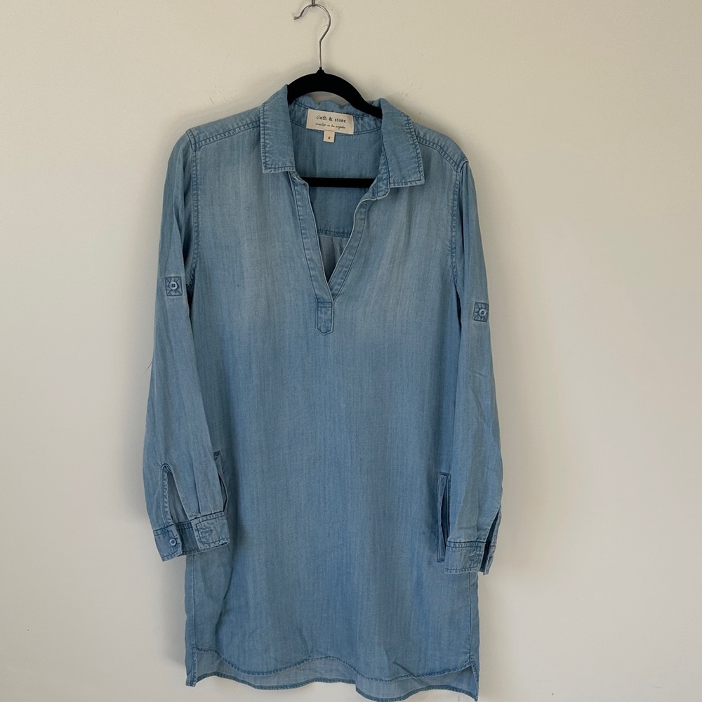 Cloth & Stone Sky Blue Denim Dress